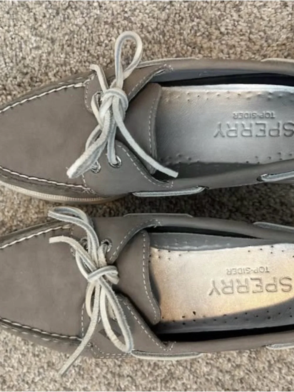 Sperry Gray Suede Boat Shoe Flats - Picture 2 of 5
